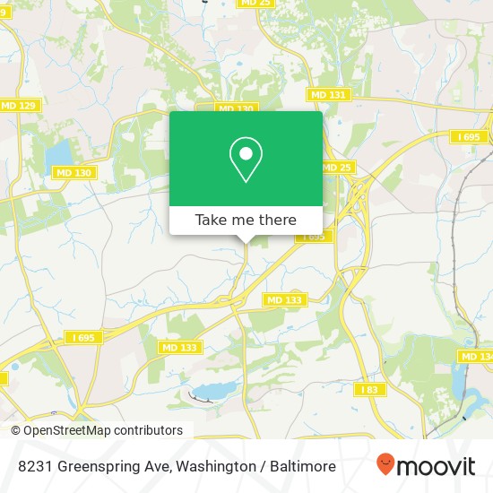 Mapa de 8231 Greenspring Ave, Pikesville, MD 21208