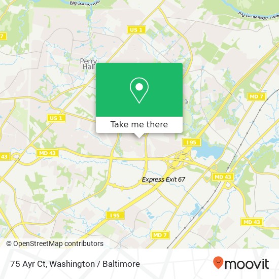 Mapa de 75 Ayr Ct, Nottingham, MD 21236