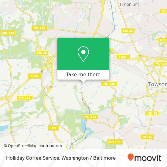 Mapa de Holliday Coffee Service, 1508 Carrollton Ave