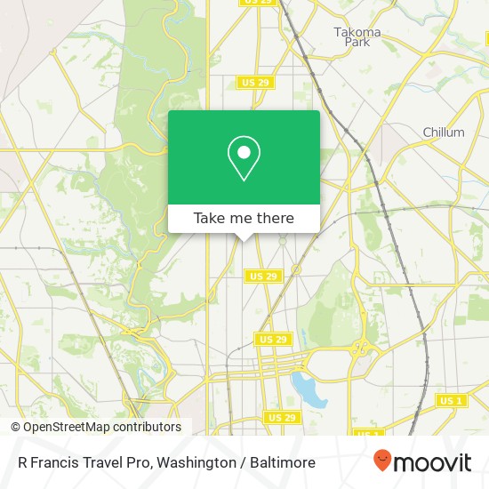 Mapa de R Francis Travel Pro, 4625 13th St NW