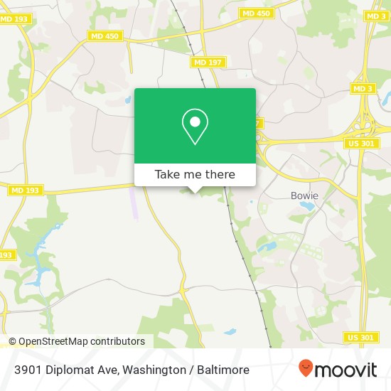 Mapa de 3901 Diplomat Ave, Bowie, MD 20721