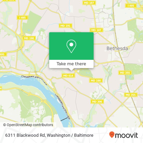 Mapa de 6311 Blackwood Rd, Bethesda, MD 20817