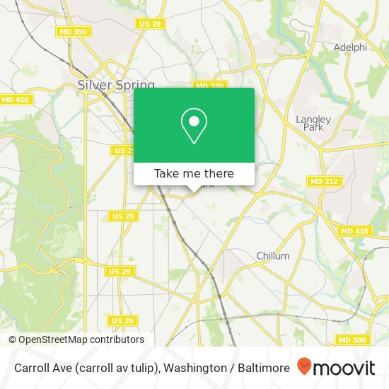 Mapa de Carroll Ave (carroll av tulip), Takoma Park, MD 20912
