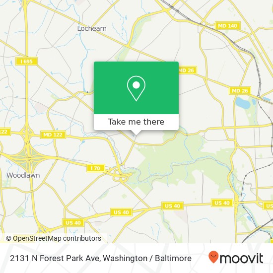 Mapa de 2131 N Forest Park Ave, Gwynn Oak, MD 21207