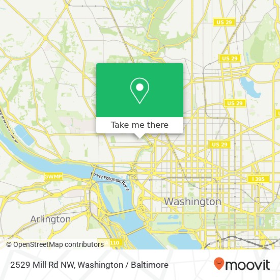 Mapa de 2529 Mill Rd NW, Washington, DC 20007