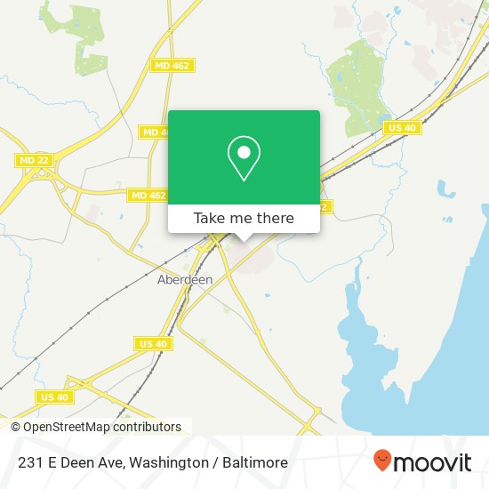 Mapa de 231 E Deen Ave, Aberdeen, MD 21001