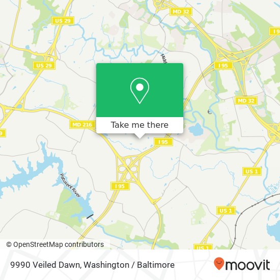 Mapa de 9990 Veiled Dawn, Laurel, MD 20723