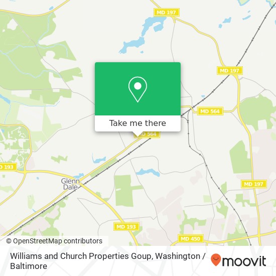 Mapa de Williams and Church Properties Goup, 12012 Lanham Severn Rd