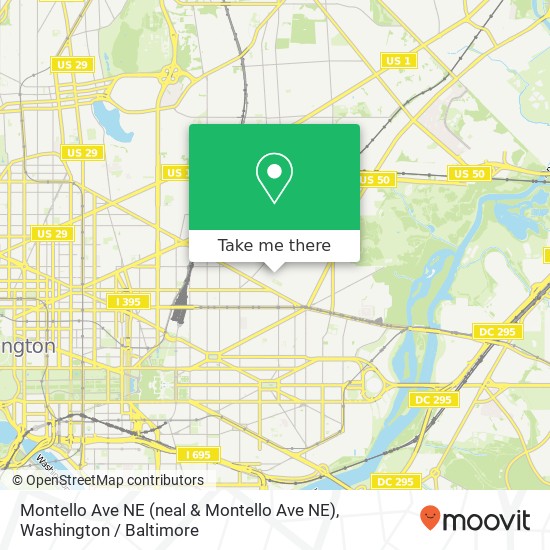Mapa de Montello Ave NE (neal & Montello Ave NE), Washington, DC 20002
