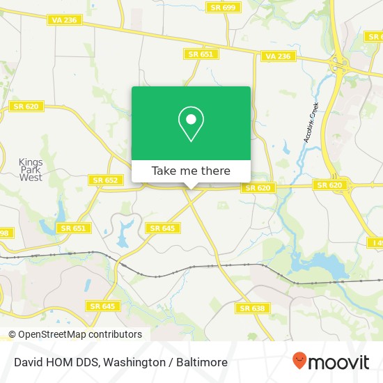 Mapa de David HOM DDS, 9001 Braddock Rd