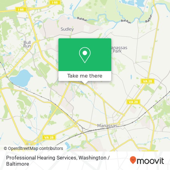 Mapa de Professional Hearing Services, 8644 Sudley Rd