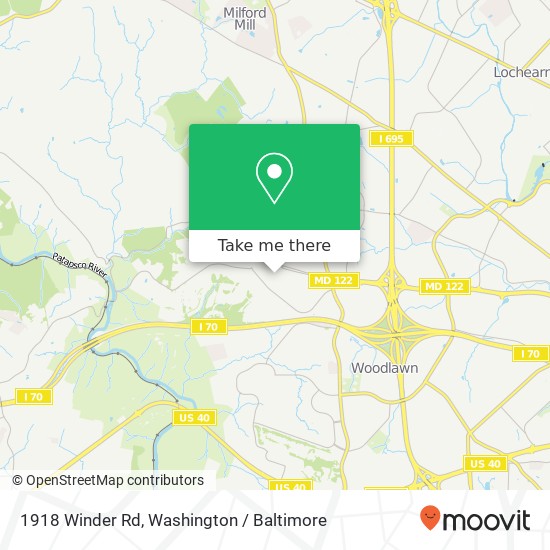 Mapa de 1918 Winder Rd, Windsor Mill, MD 21244