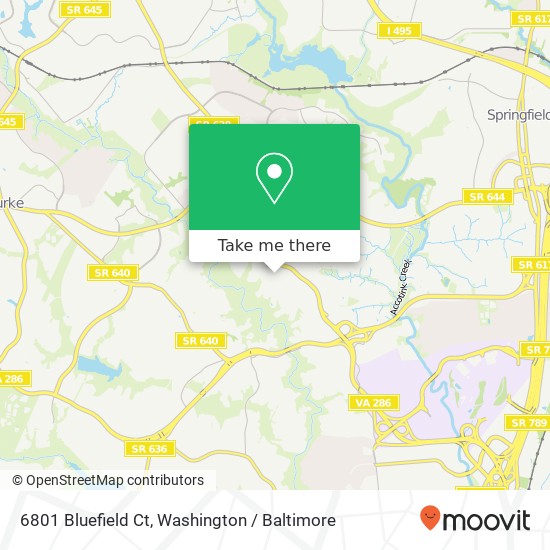 6801 Bluefield Ct, Springfield, VA 22152 map