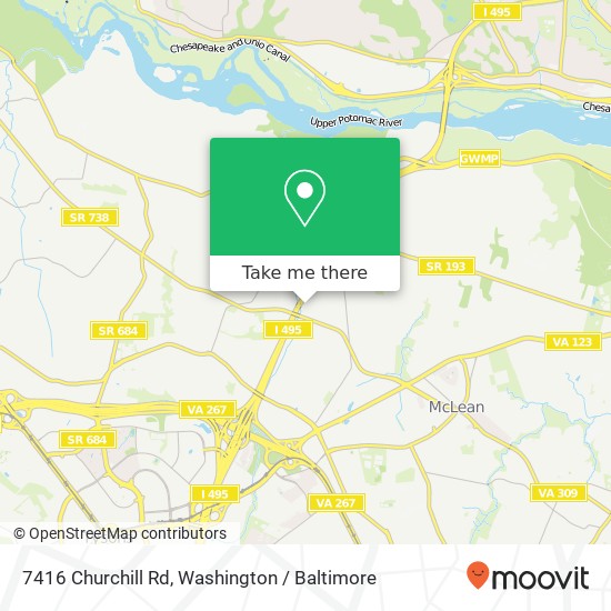 Mapa de 7416 Churchill Rd, McLean, VA 22101