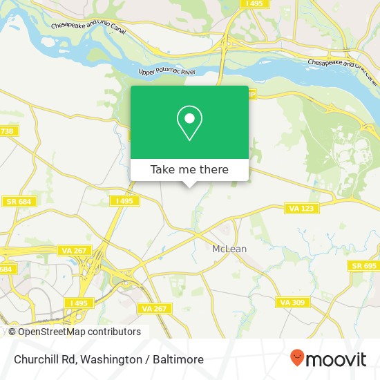 Mapa de Churchill Rd, McLean, VA 22101