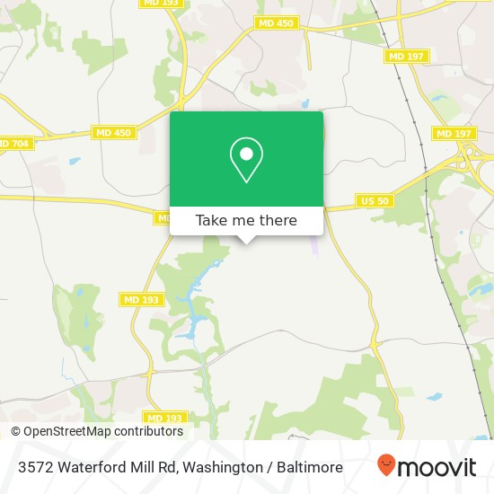 Mapa de 3572 Waterford Mill Rd, Bowie, MD 20721