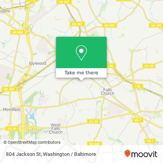 Mapa de 804 Jackson St, Falls Church, VA 22046