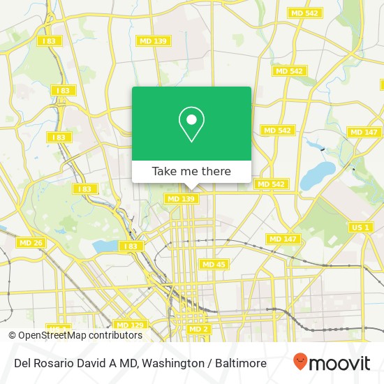 Mapa de Del Rosario David A MD, 3333 N Calvert St