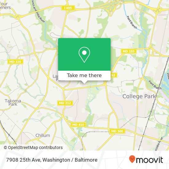 Mapa de 7908 25th Ave, Hyattsville, MD 20783