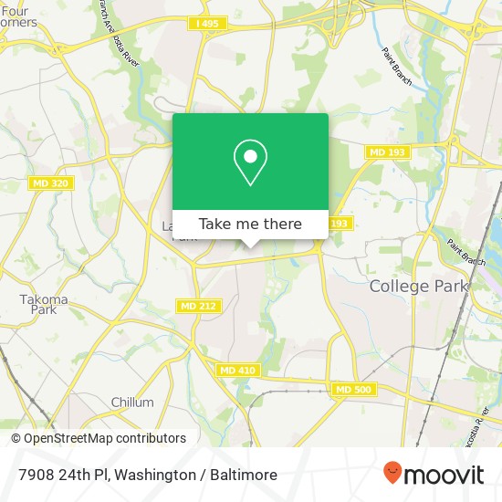 Mapa de 7908 24th Pl, Hyattsville, MD 20783