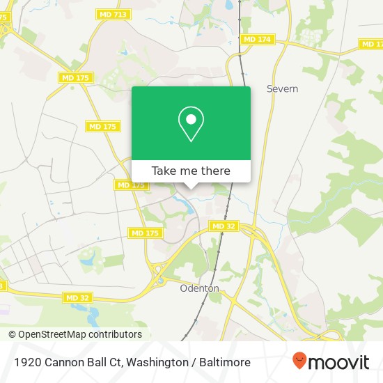 Mapa de 1920 Cannon Ball Ct, Odenton, MD 21113