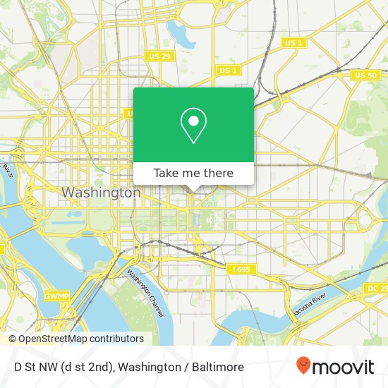 D St NW (d st 2nd), Washington (WASHINGTON), DC 20001 map