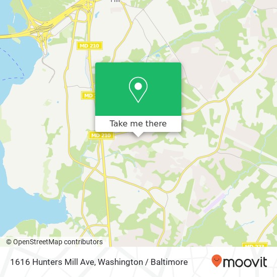 Mapa de 1616 Hunters Mill Ave, Fort Washington (FT WASHINGTON), MD 20744