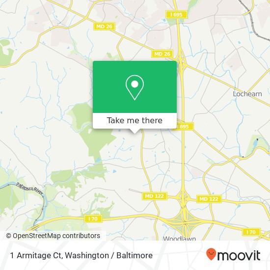 Mapa de 1 Armitage Ct, Windsor Mill, MD 21244