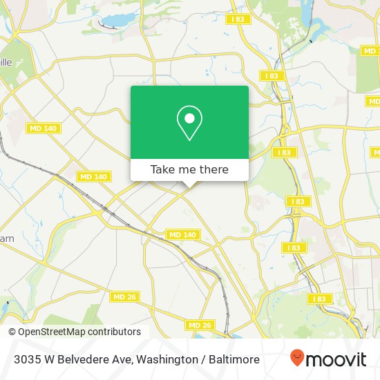 Mapa de 3035 W Belvedere Ave, Baltimore, MD 21215