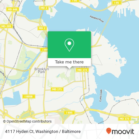 Mapa de 4117 Hyden Ct, Brooklyn, MD 21225