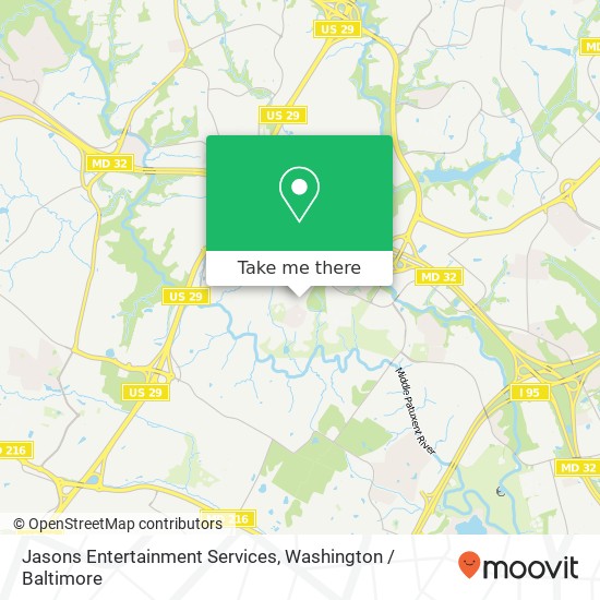 Mapa de Jasons Entertainment Services, 7261 Eden Brook Dr