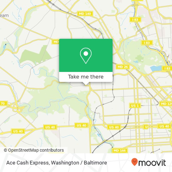 Mapa de Ace Cash Express, 3441 Clifton Ave