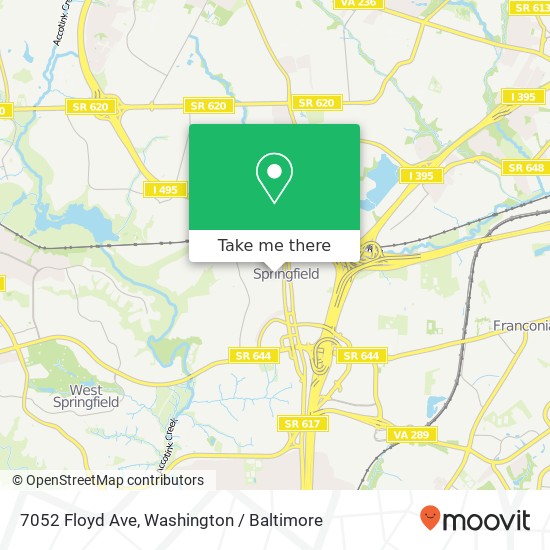 Mapa de 7052 Floyd Ave, Springfield, VA 22150