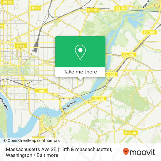 Mapa de Massachusetts Ave SE (18th & massachusetts), Washington, DC 20003
