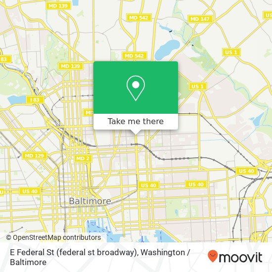 E Federal St (federal st broadway), Baltimore, MD 21213 map