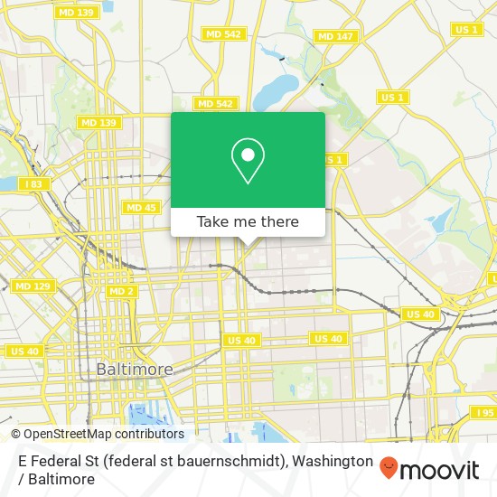 Mapa de E Federal St (federal st bauernschmidt), Baltimore, MD 21213