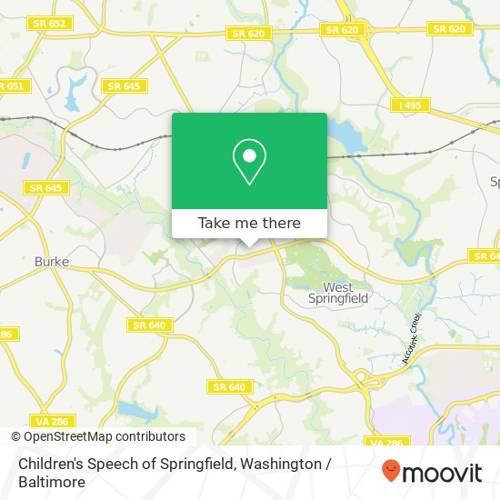Children's Speech of Springfield, 6354 Rolling Mill Pl map