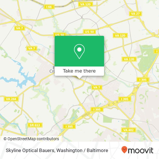 Mapa de Skyline Optical Bauers, 5143 Leesburg Pike