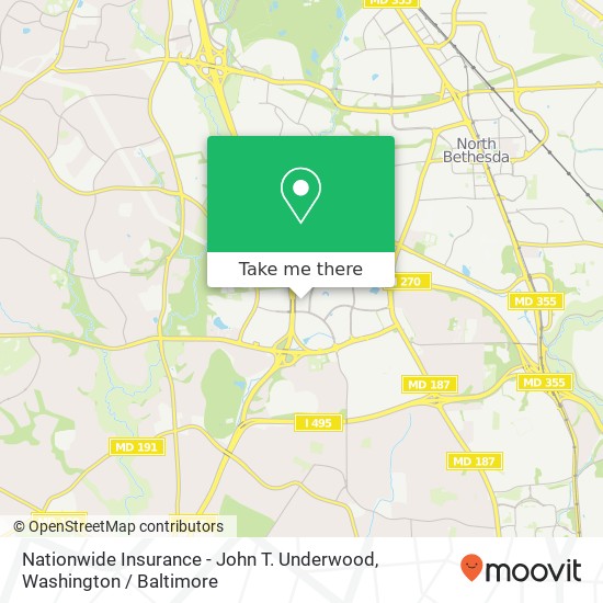 Mapa de Nationwide Insurance - John T. Underwood, 6903 Rockledge Dr