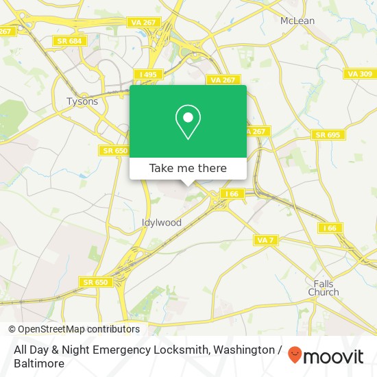 Mapa de All Day & Night Emergency Locksmith, 2250 Pimmit Dr