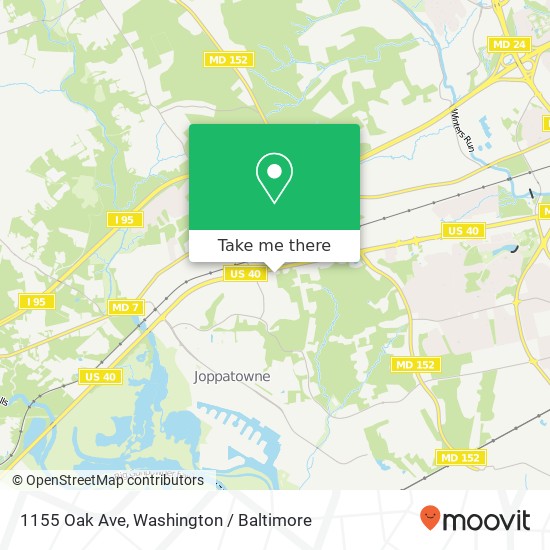 Mapa de 1155 Oak Ave, Joppa, MD 21085