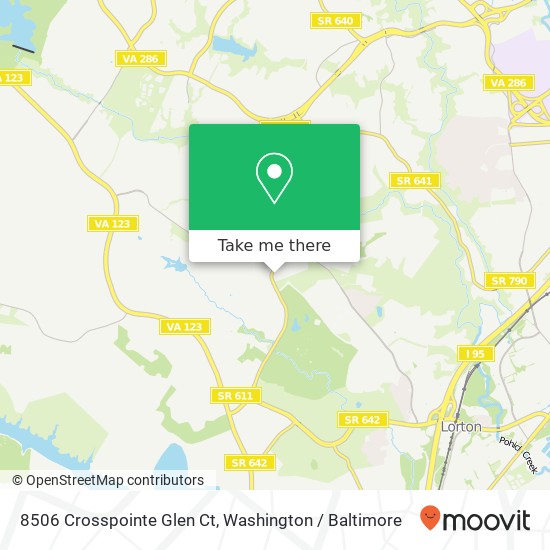 Mapa de 8506 Crosspointe Glen Ct, Lorton, VA 22079