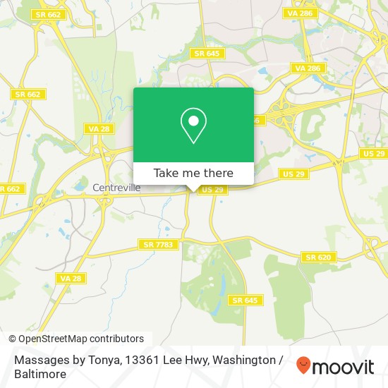 Mapa de Massages by Tonya, 13361 Lee Hwy