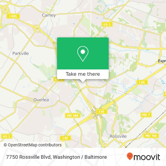 Mapa de 7750 Rossville Blvd, Nottingham, MD 21236