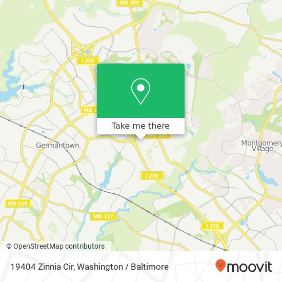 Mapa de 19404 Zinnia Cir, Germantown, MD 20876