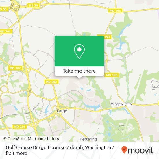 Mapa de Golf Course Dr (golf course / doral), Bowie, MD 20721
