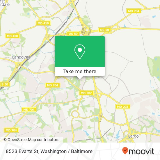 Mapa de 8523 Evarts St, Glenarden, MD 20706