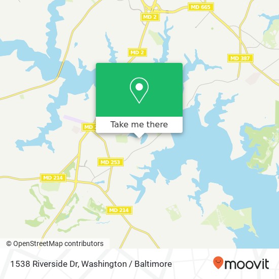 Mapa de 1538 Riverside Dr, Edgewater, MD 21037