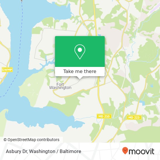 Mapa de Asbury Dr, Fort Washington, MD 20744