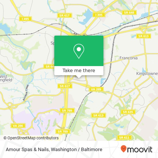 Mapa de Amour Spas & Nails, 6684 Springfield Mall